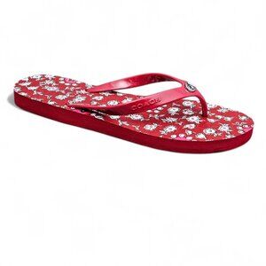 Coach Abbigail Flip Flops Turn lock Floral Flat Thong Sandals COA Size 7/8
